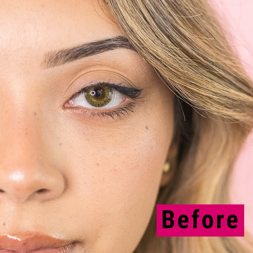 a before look of the eye without the strip lashes on