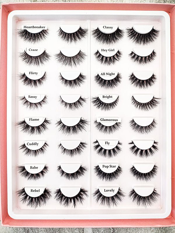 16mm and 18 mm lashes in a book set of 16 